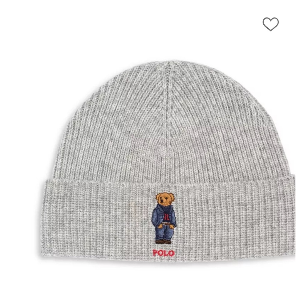 NWT polo bear beanie grey